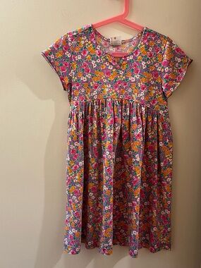 Vtg Hanna Andersson Girls' Floral Pink Cotton Dress